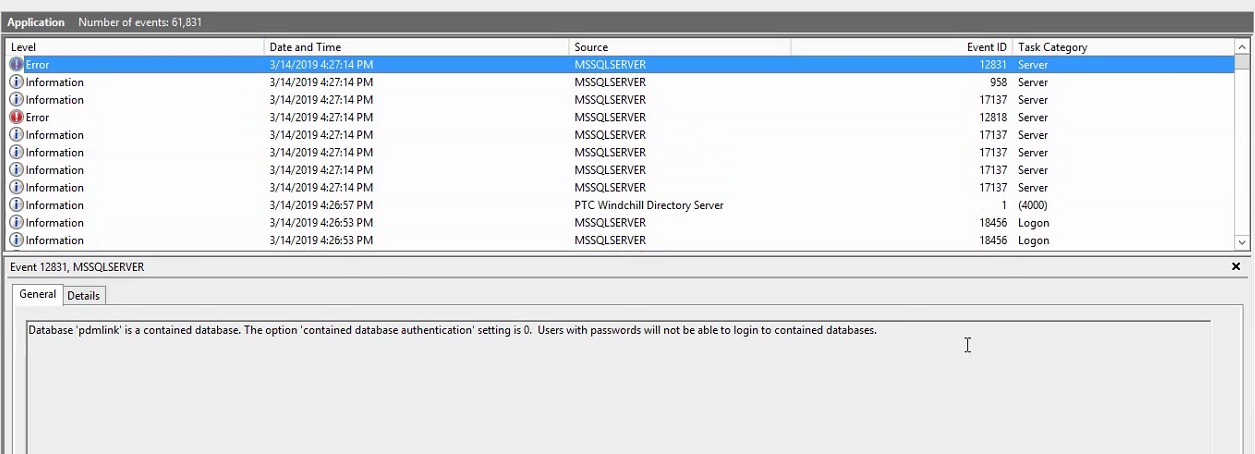 sql error 18456 explicityly specified database